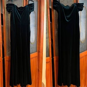 Emerald green evening dress